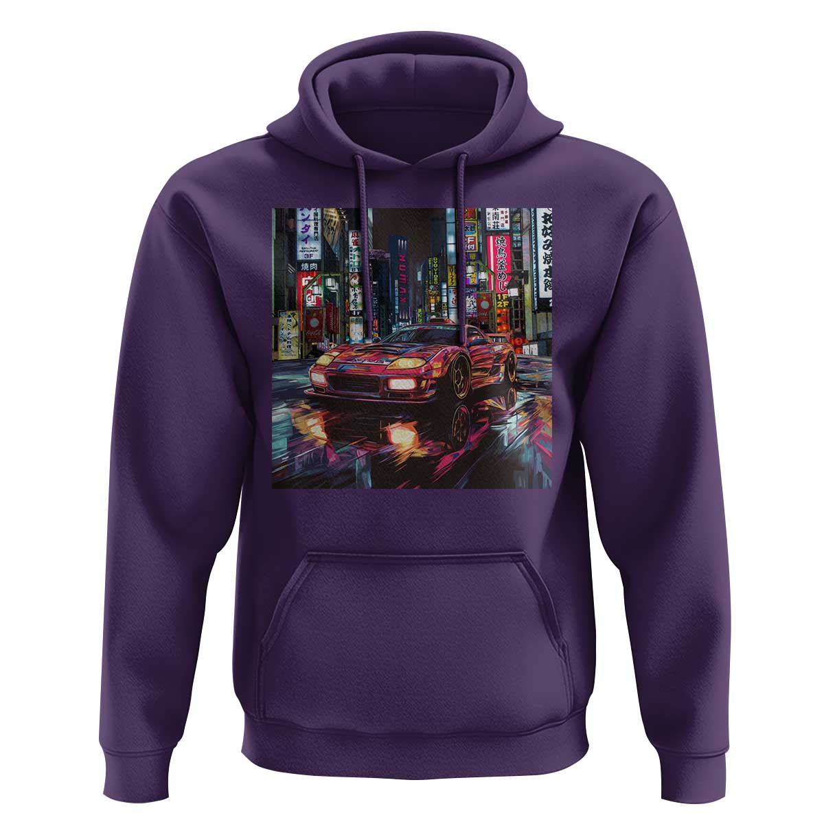 Tokyo Night Racer Hoodie JDM Street Racing Neon Aesthetic