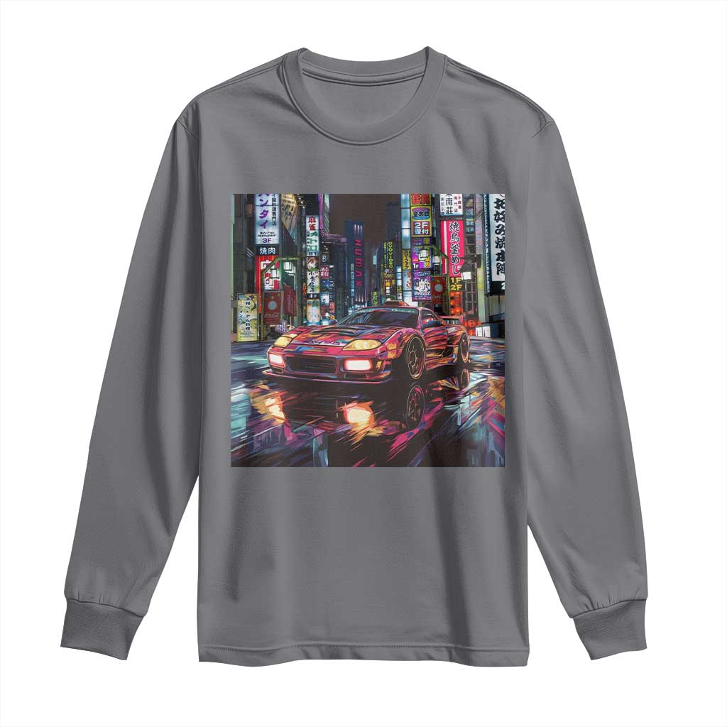 Tokyo Night Racer Long Sleeve Shirt JDM Street Racing Neon Aesthetic