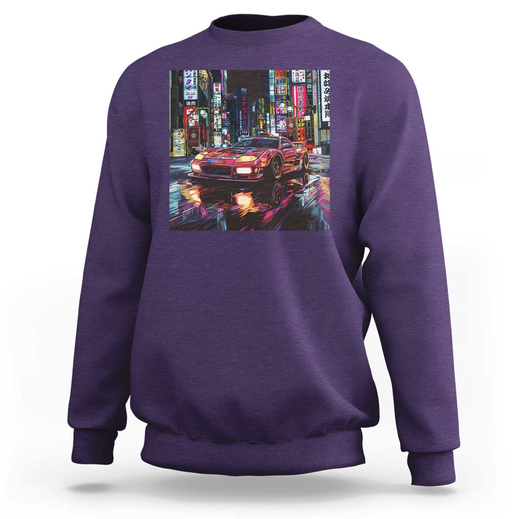 Tokyo Night Racer Sweatshirt JDM Street Racing Neon Aesthetic