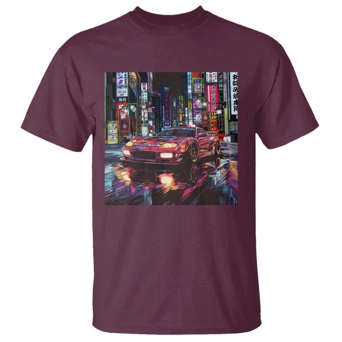Tokyo Night Racer T Shirt JDM Street Racing Neon Aesthetic