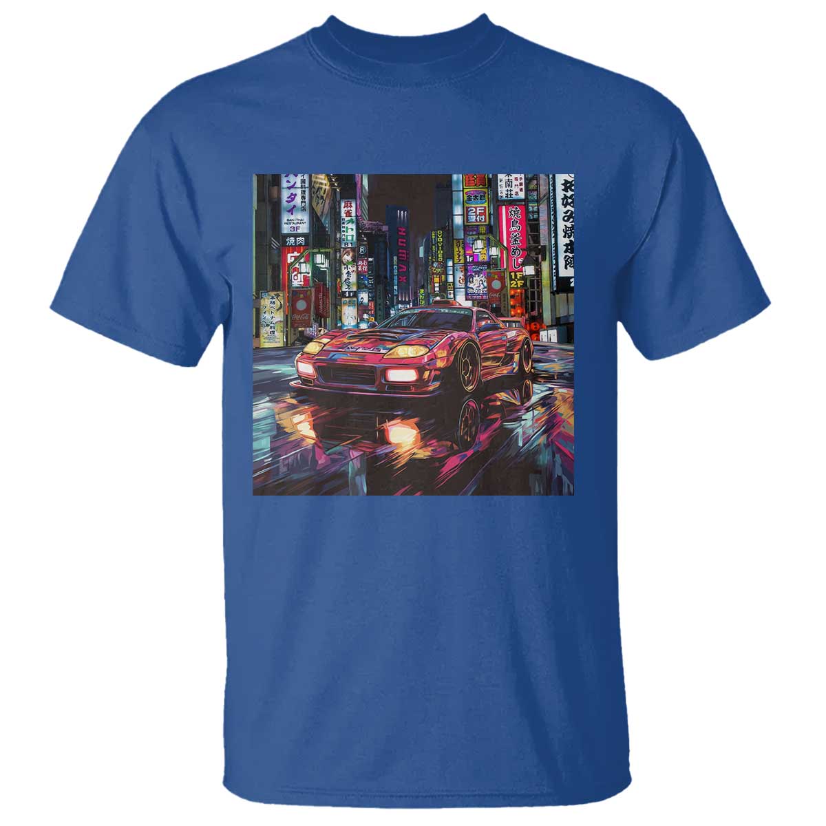 Tokyo Night Racer T Shirt JDM Street Racing Neon Aesthetic