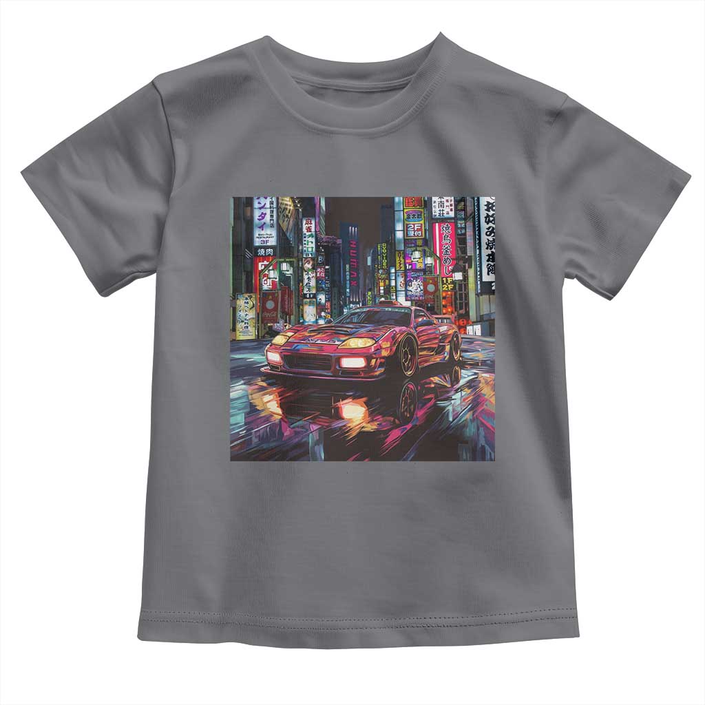 Tokyo Night Racer Toddler T Shirt JDM Street Racing Neon Aesthetic