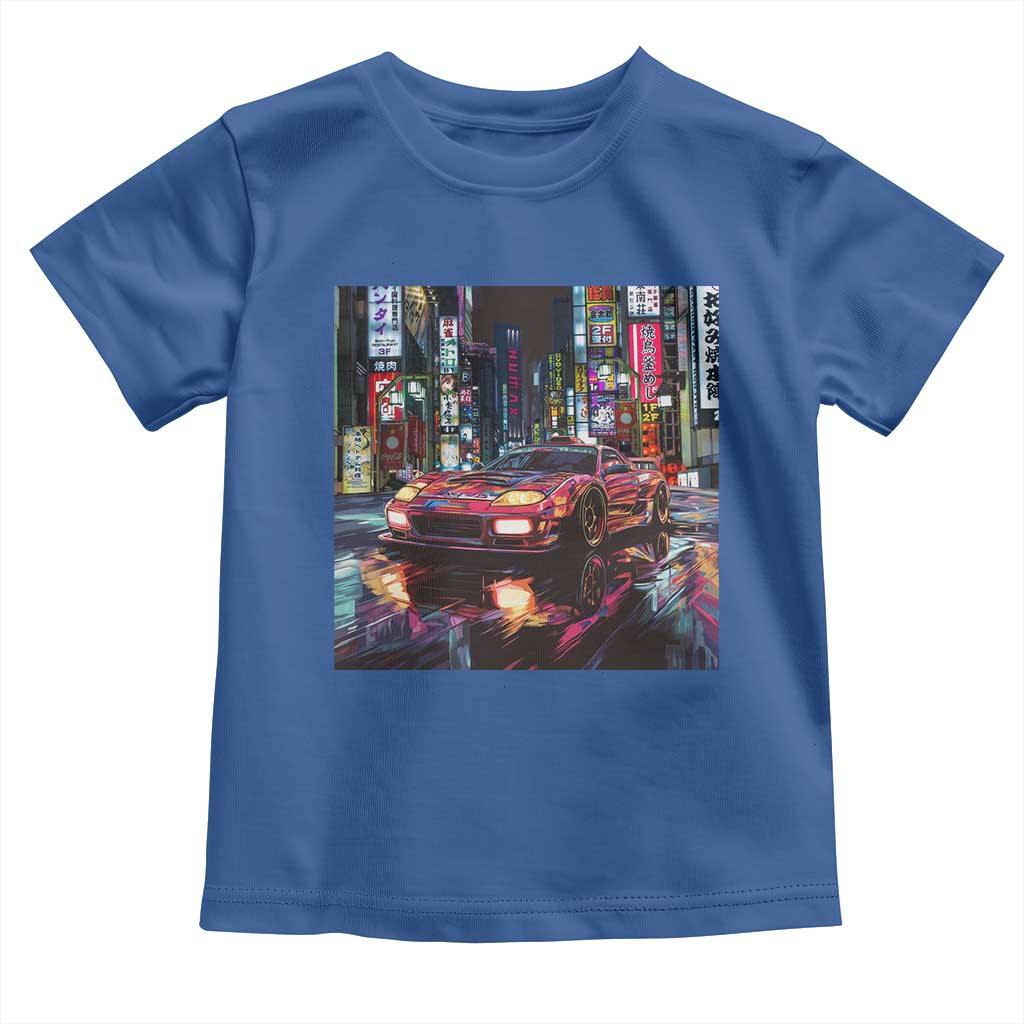 Tokyo Night Racer Toddler T Shirt JDM Street Racing Neon Aesthetic