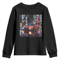 Tokyo Night Racer Youth Sweatshirt JDM Street Racing Neon Aesthetic