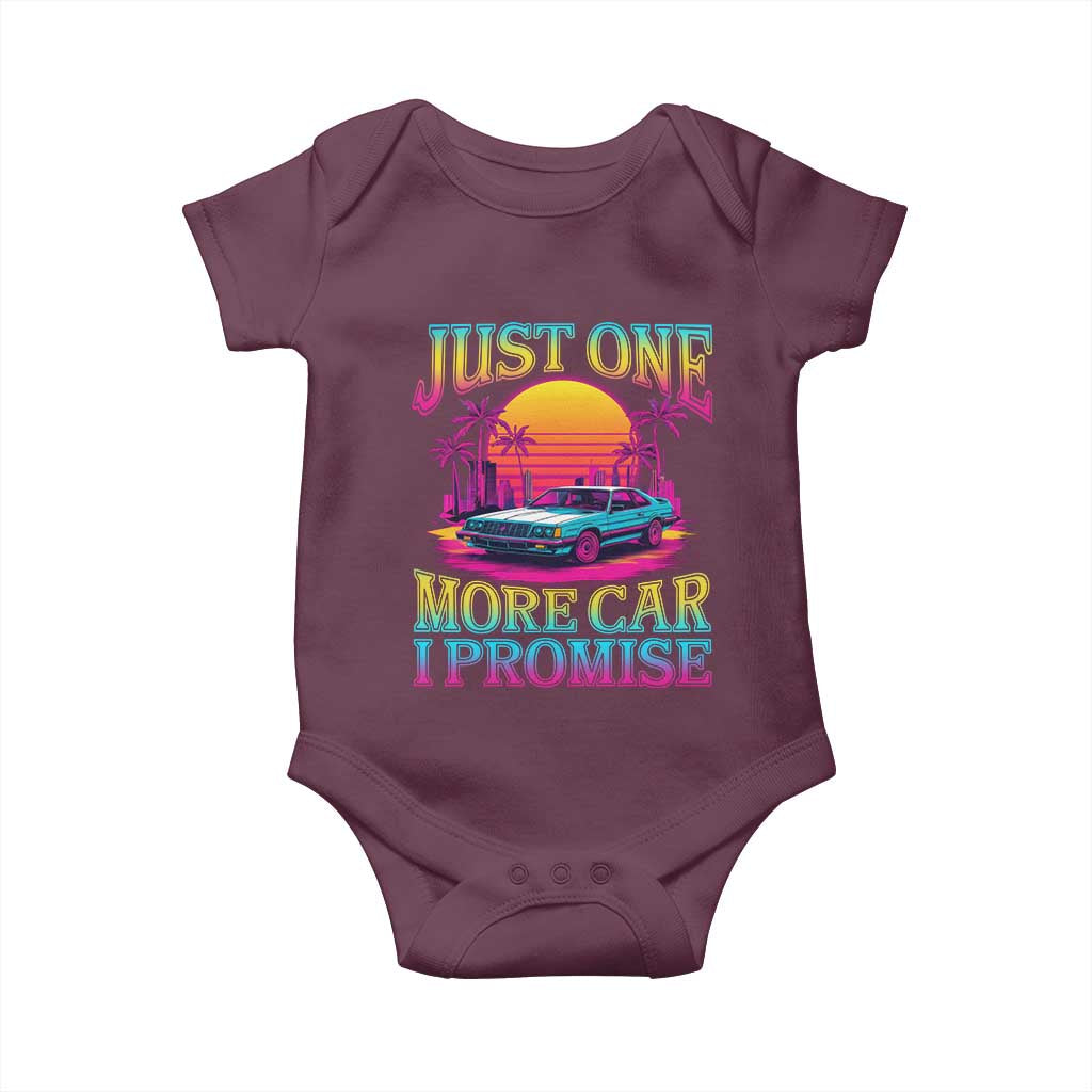 Funny Car Lover Baby Onesie Just One More Car I Promise