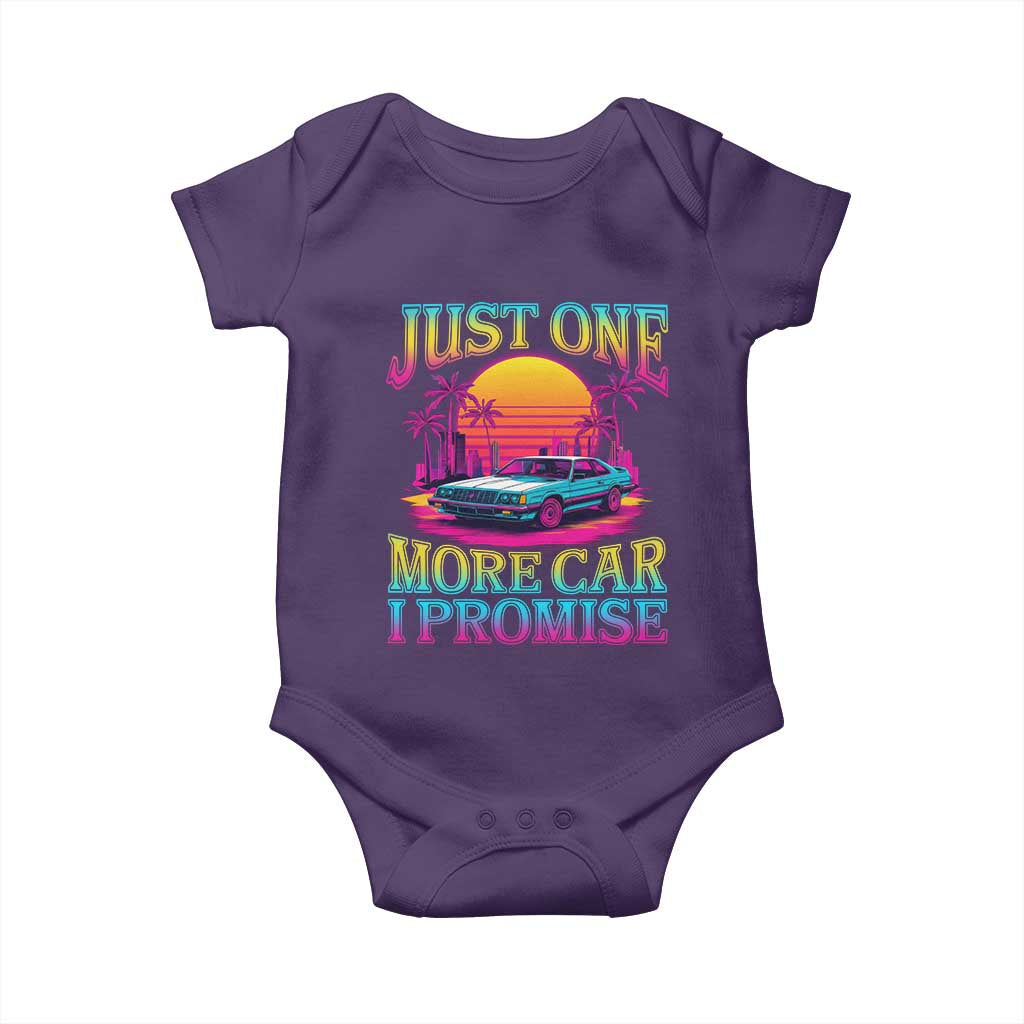 Funny Car Lover Baby Onesie Just One More Car I Promise