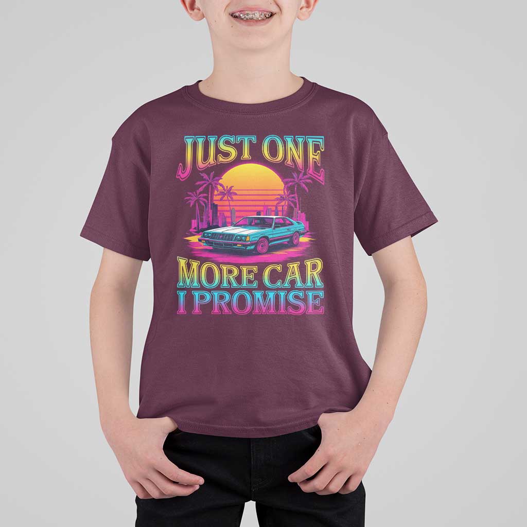 Funny Car Lover T Shirt For Kid Just One More Car I Promise
