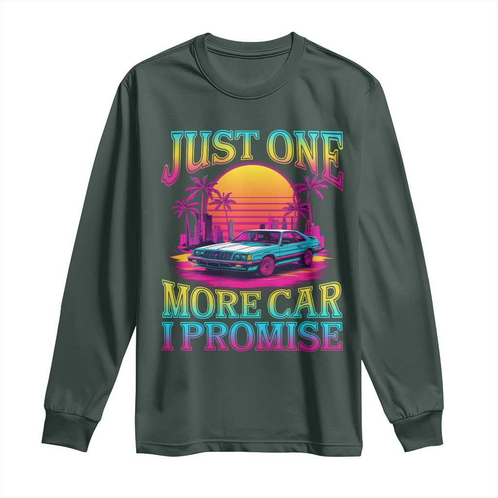 Funny Car Lover Long Sleeve Shirt Just One More Car I Promise