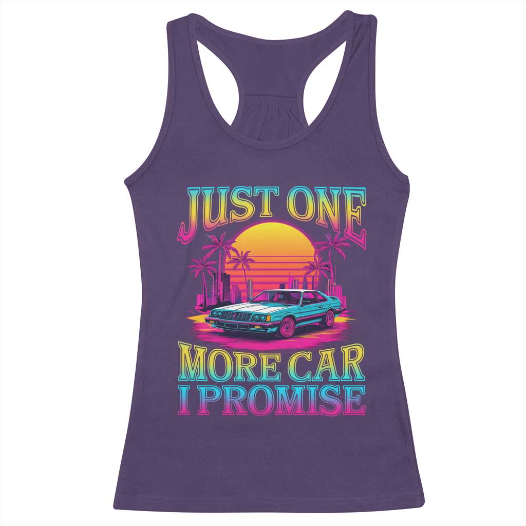Funny Car Lover Racerback Tank Top Just One More Car I Promise