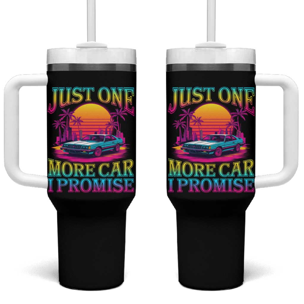 Funny Car Lover Tumbler With Handle Just One More Car I Promise