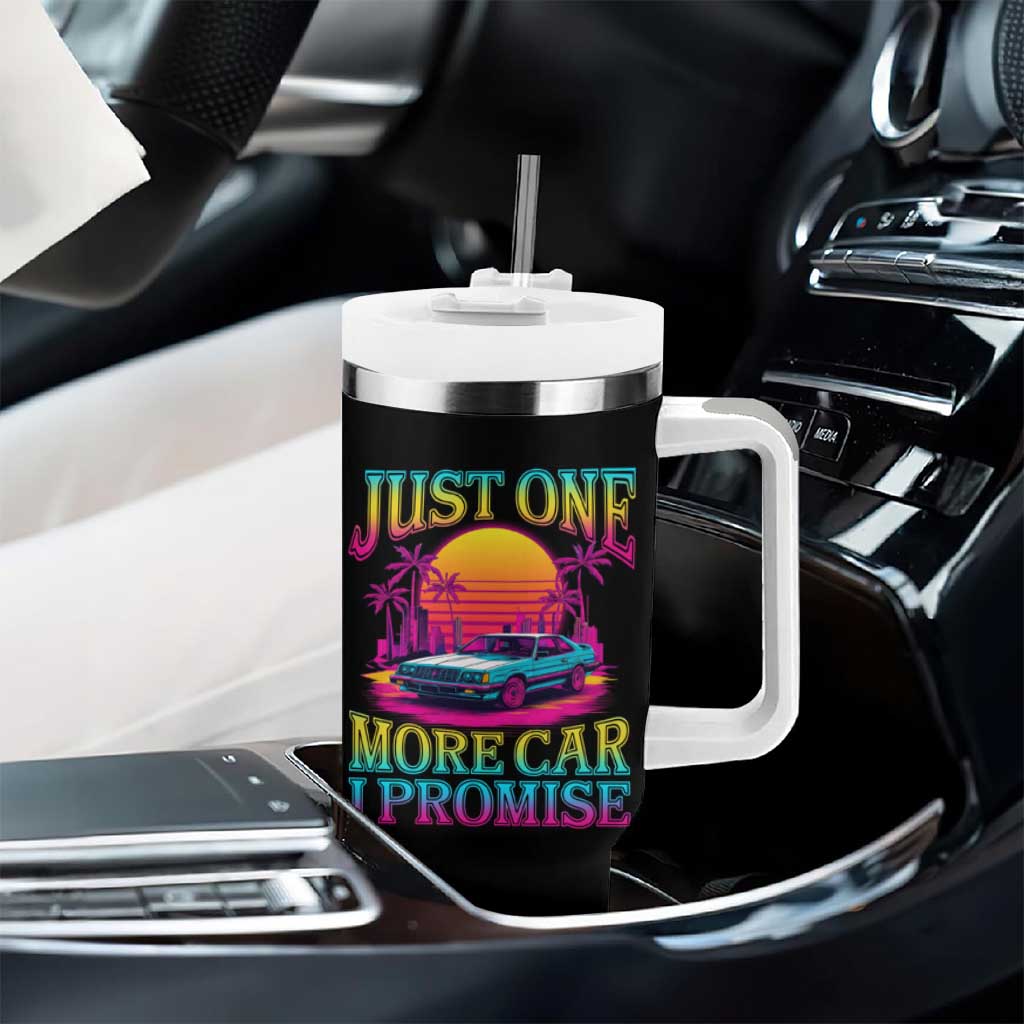 Funny Car Lover Tumbler With Handle Just One More Car I Promise