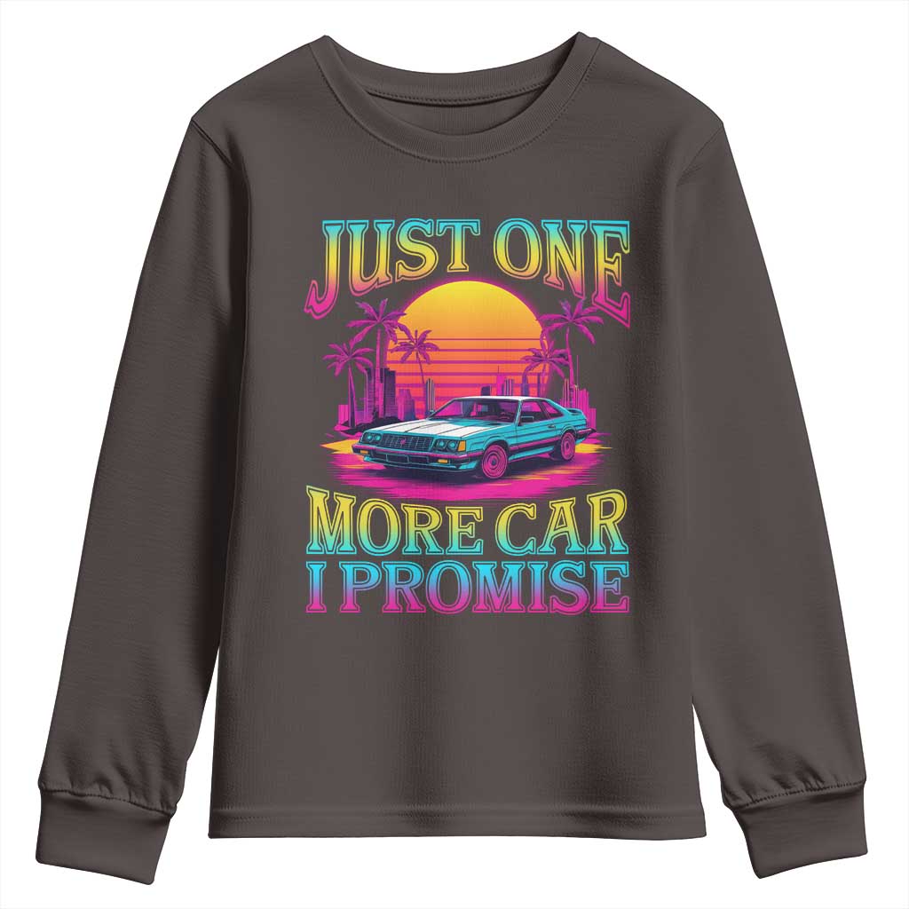 Funny Car Lover Youth Sweatshirt Just One More Car I Promise