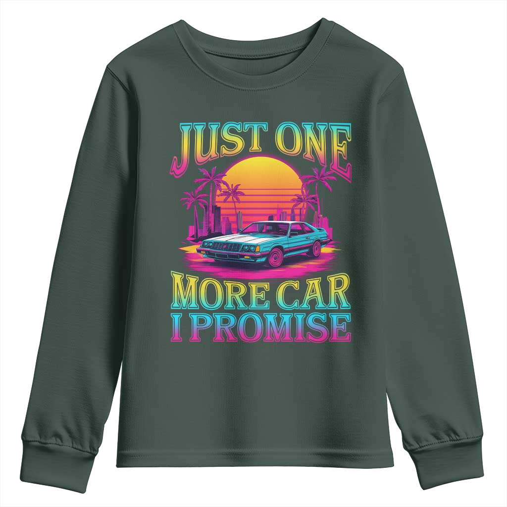 Funny Car Lover Youth Sweatshirt Just One More Car I Promise