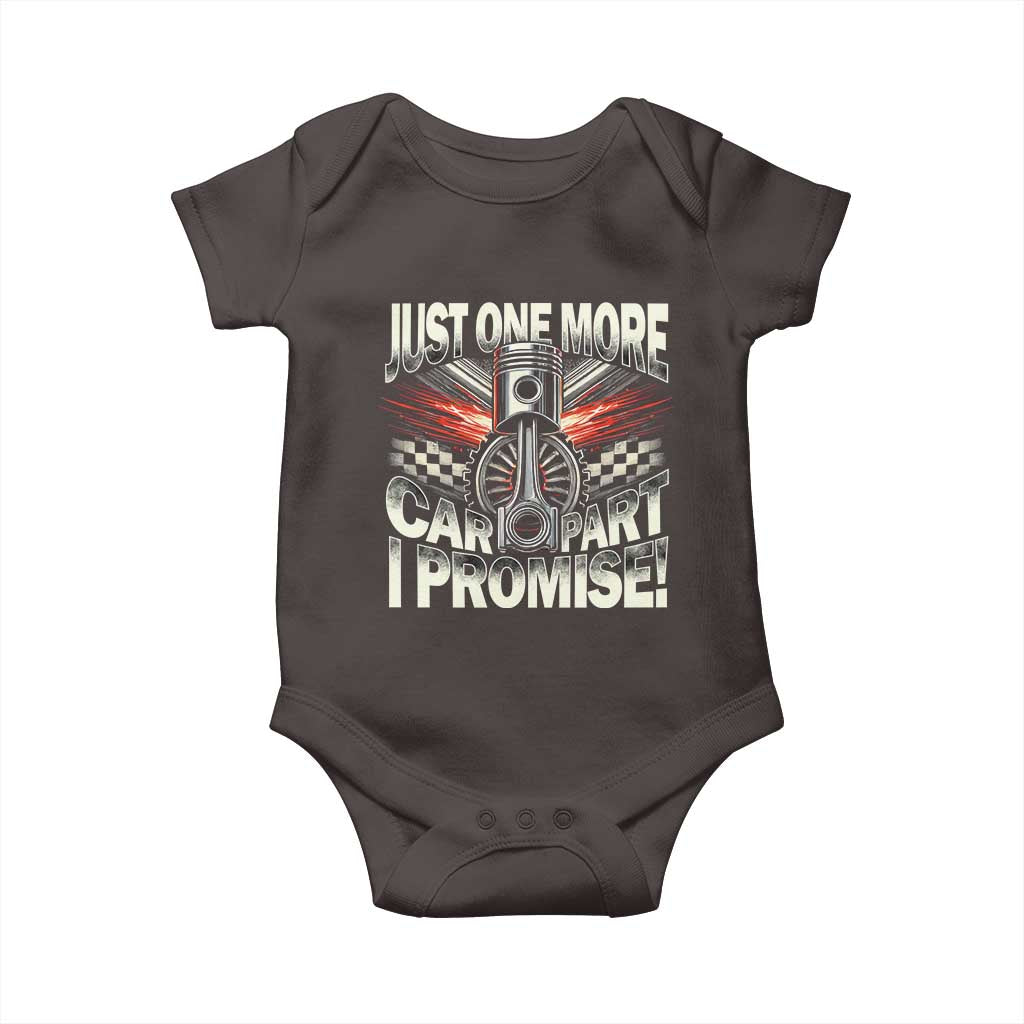 Funny Car Lover Baby Onesie Just One More Car Part I Promise