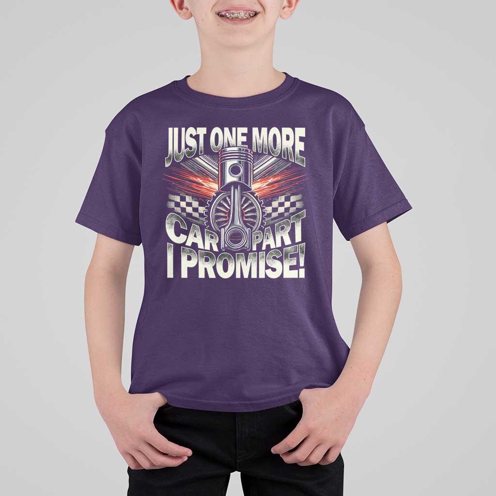 Funny Car Lover T Shirt For Kid Just One More Car Part I Promise