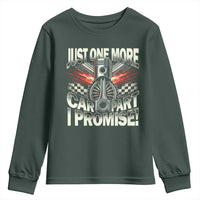 Funny Car Lover Youth Sweatshirt Just One More Car Part I Promise