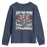 Funny Car Lover Youth Sweatshirt Just One More Car Part I Promise