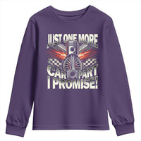 Funny Car Lover Youth Sweatshirt Just One More Car Part I Promise