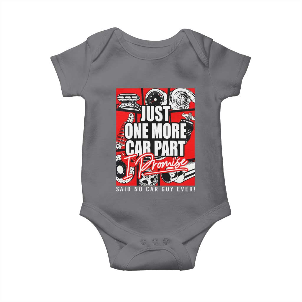 Car Lover Baby Onesie Just One More Car Part I Promise
