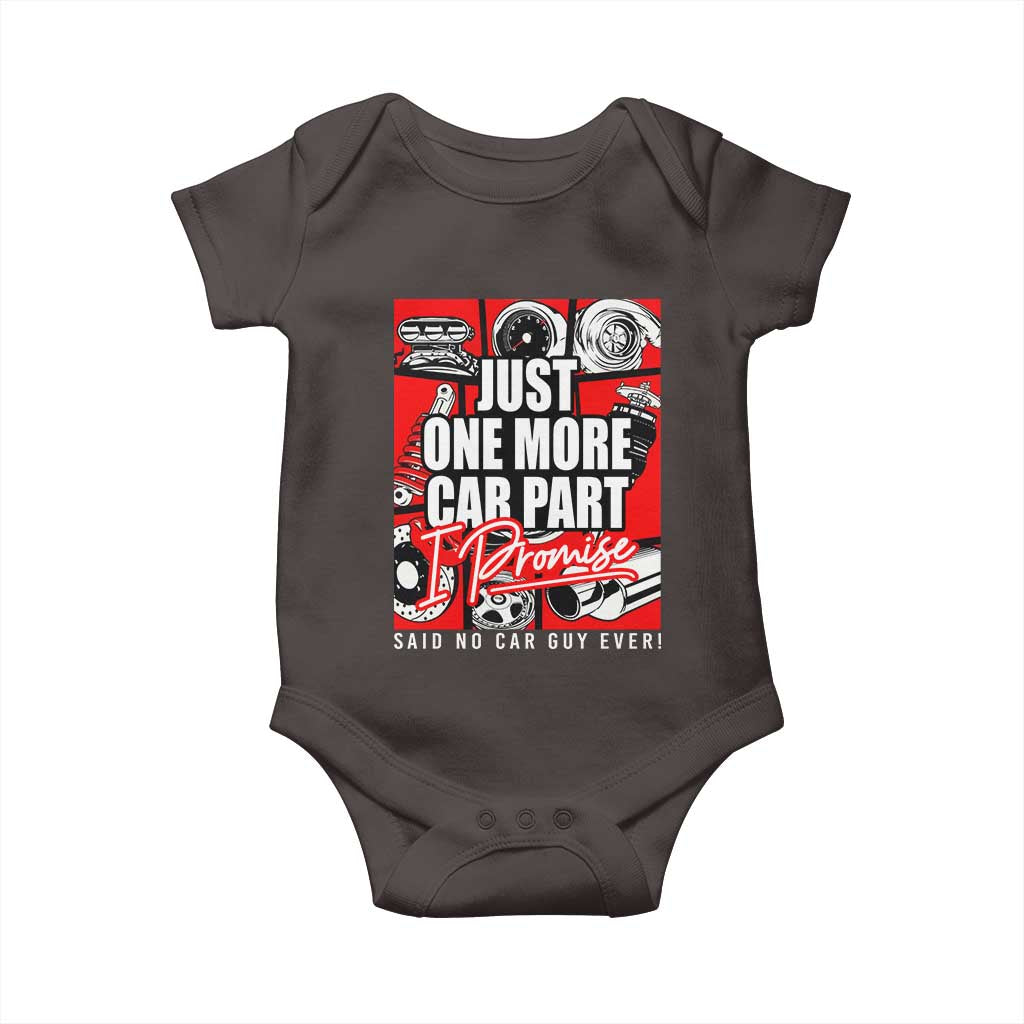 Car Lover Baby Onesie Just One More Car Part I Promise