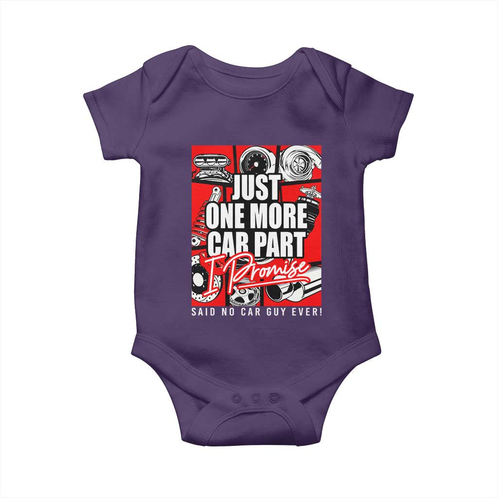 Car Lover Baby Onesie Just One More Car Part I Promise
