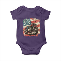 Motorcycle USA Flag Retro Biker Baby Onesie
