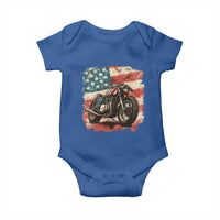 Motorcycle USA Flag Retro Biker Baby Onesie