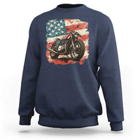Motorcycle USA Flag Retro Biker Sweatshirt