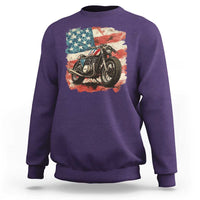 Motorcycle USA Flag Retro Biker Sweatshirt