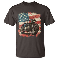 Motorcycle USA Flag Retro Biker T Shirt
