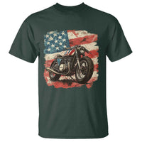 Motorcycle USA Flag Retro Biker T Shirt