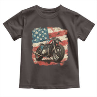 Motorcycle USA Flag Retro Biker Toddler T Shirt