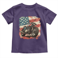Motorcycle USA Flag Retro Biker Toddler T Shirt