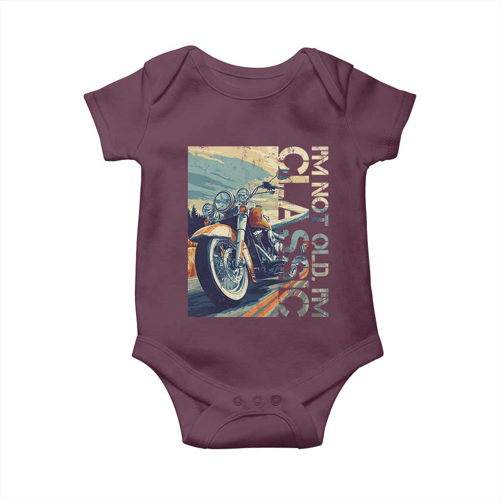 Funny Biker Baby Onesie I'm Not Old I'm Classic Motorcycle Rider