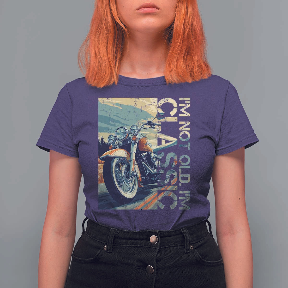 Funny Biker T Shirt For Women I'm Not Old I'm Classic Motorcycle Rider