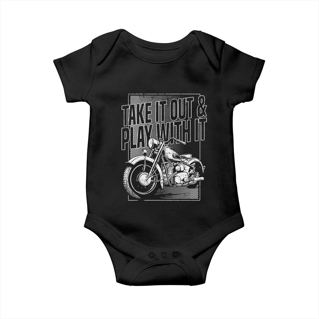 Motorcycle Rider Baby Onesie Take It Out And Play With It