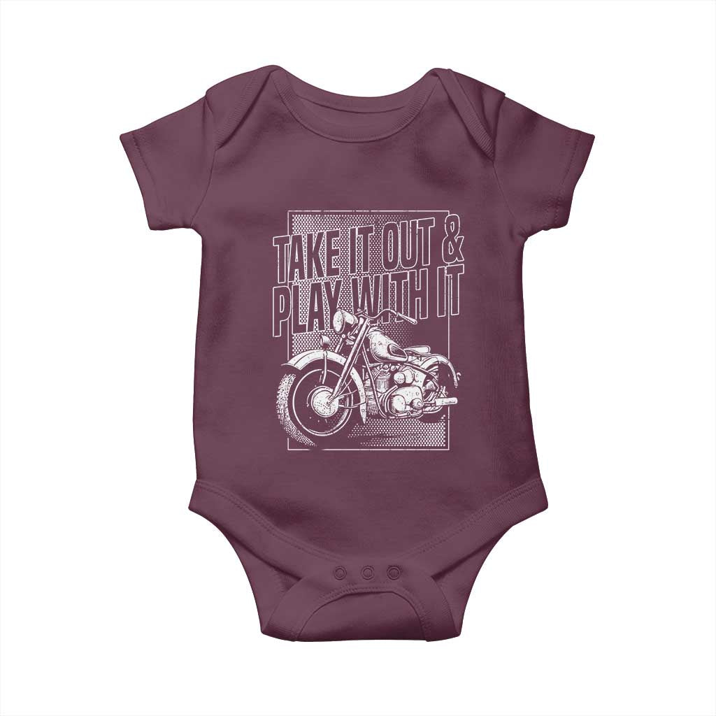Motorcycle Rider Baby Onesie Take It Out And Play With It