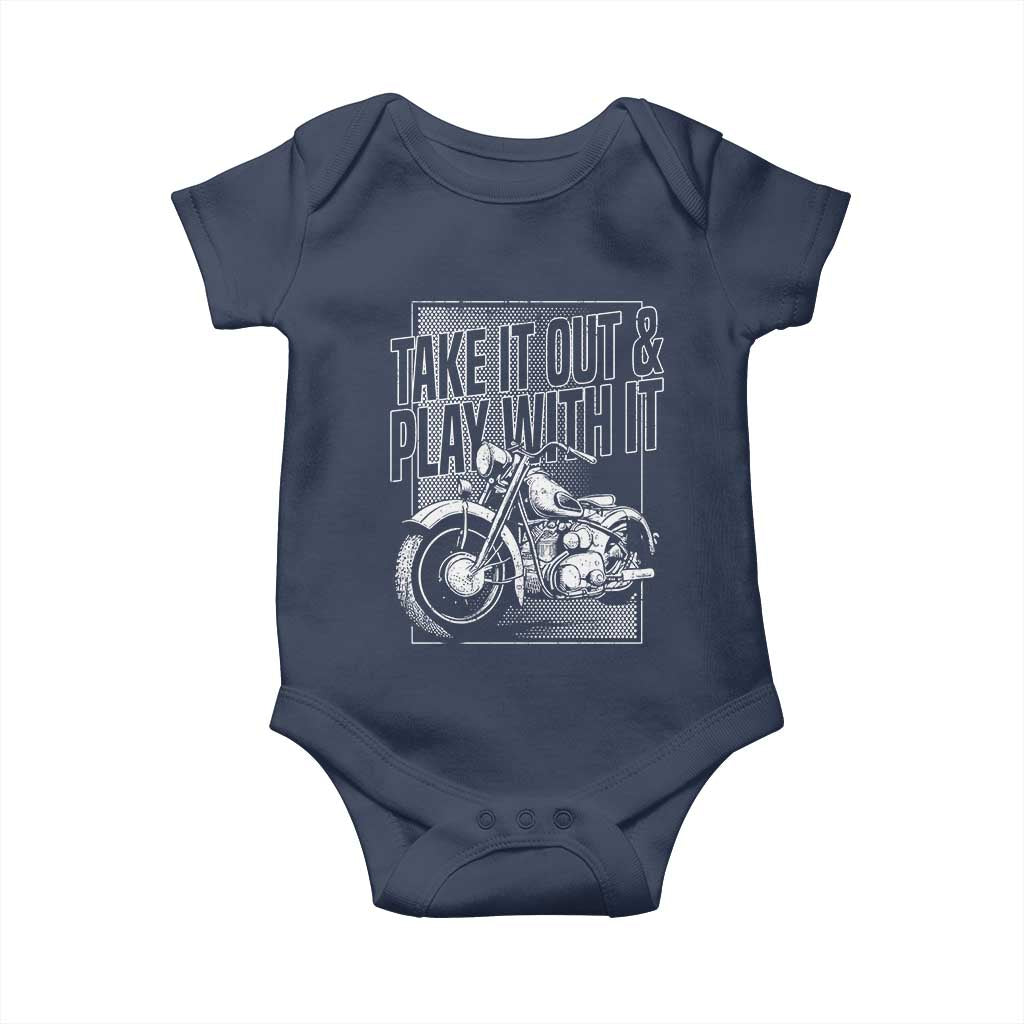 Motorcycle Rider Baby Onesie Take It Out And Play With It