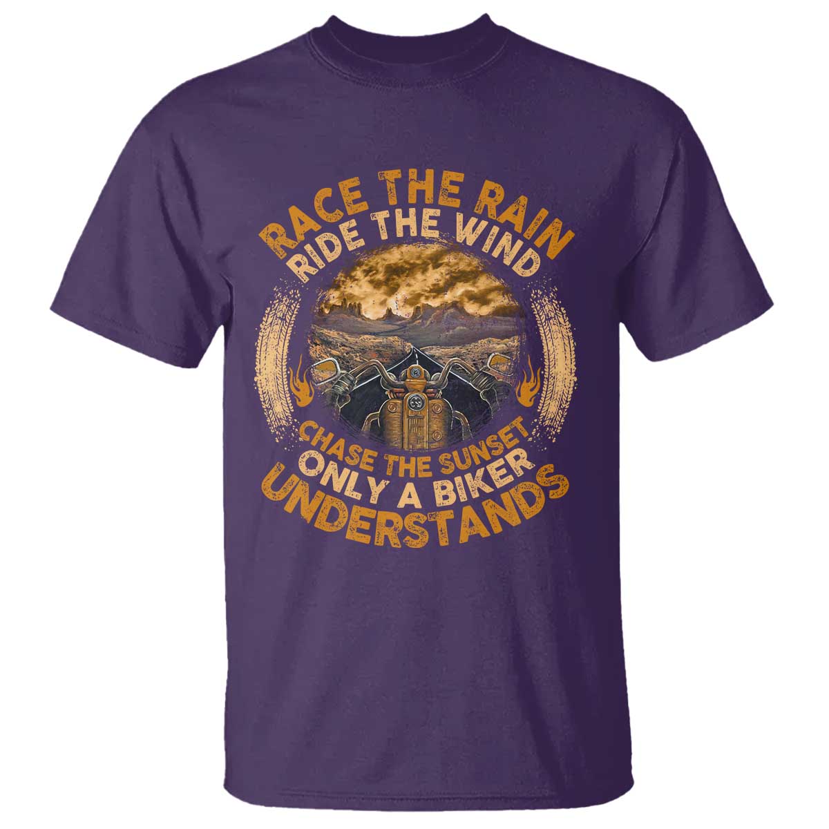 Motorcycle Rider T Shirt Race The Rain Ride The Wind Chase The Sunset