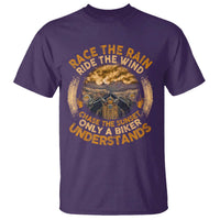 Motorcycle Rider T Shirt Race The Rain Ride The Wind Chase The Sunset