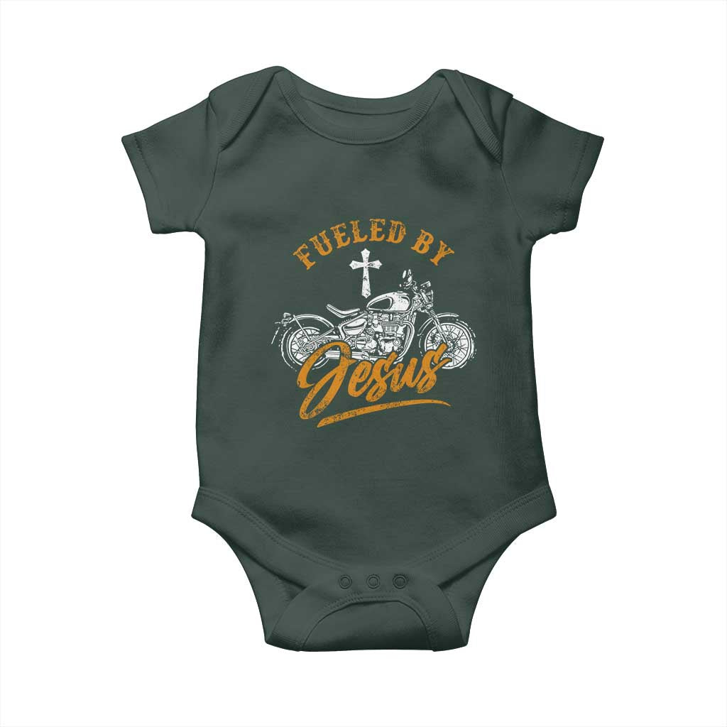 Motorcycle Rider Fueled By Jesus Baby Onesie