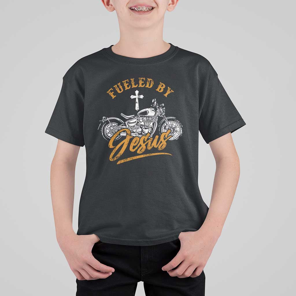Motorcycle Rider Fueled By Jesus T Shirt For Kid