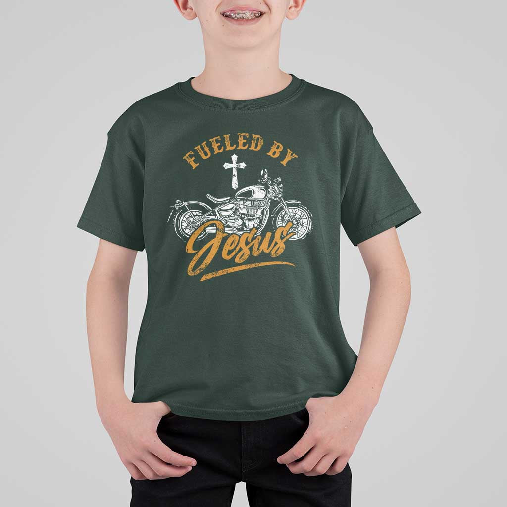 Motorcycle Rider Fueled By Jesus T Shirt For Kid