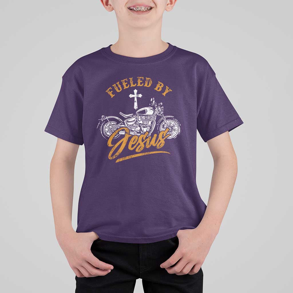 Motorcycle Rider Fueled By Jesus T Shirt For Kid