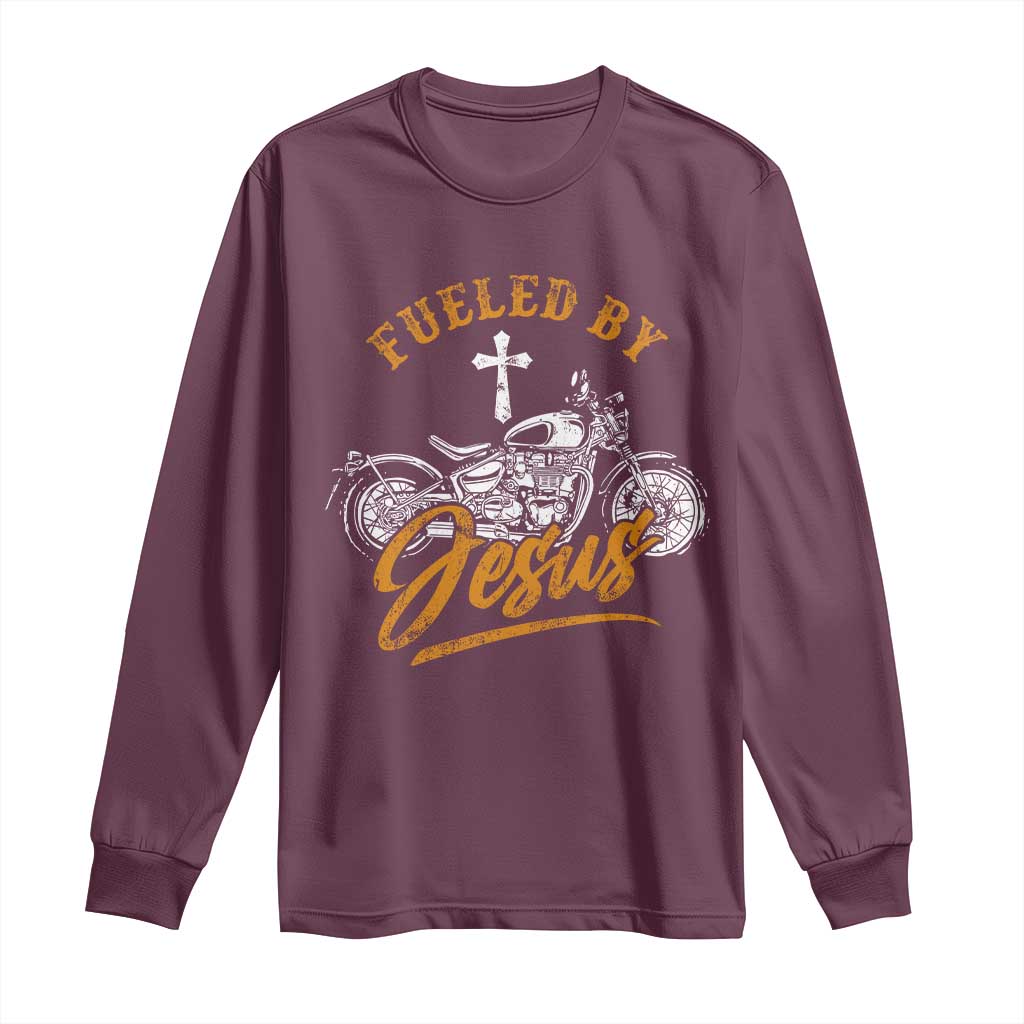 Motorcycle Rider Fueled By Jesus Long Sleeve Shirt