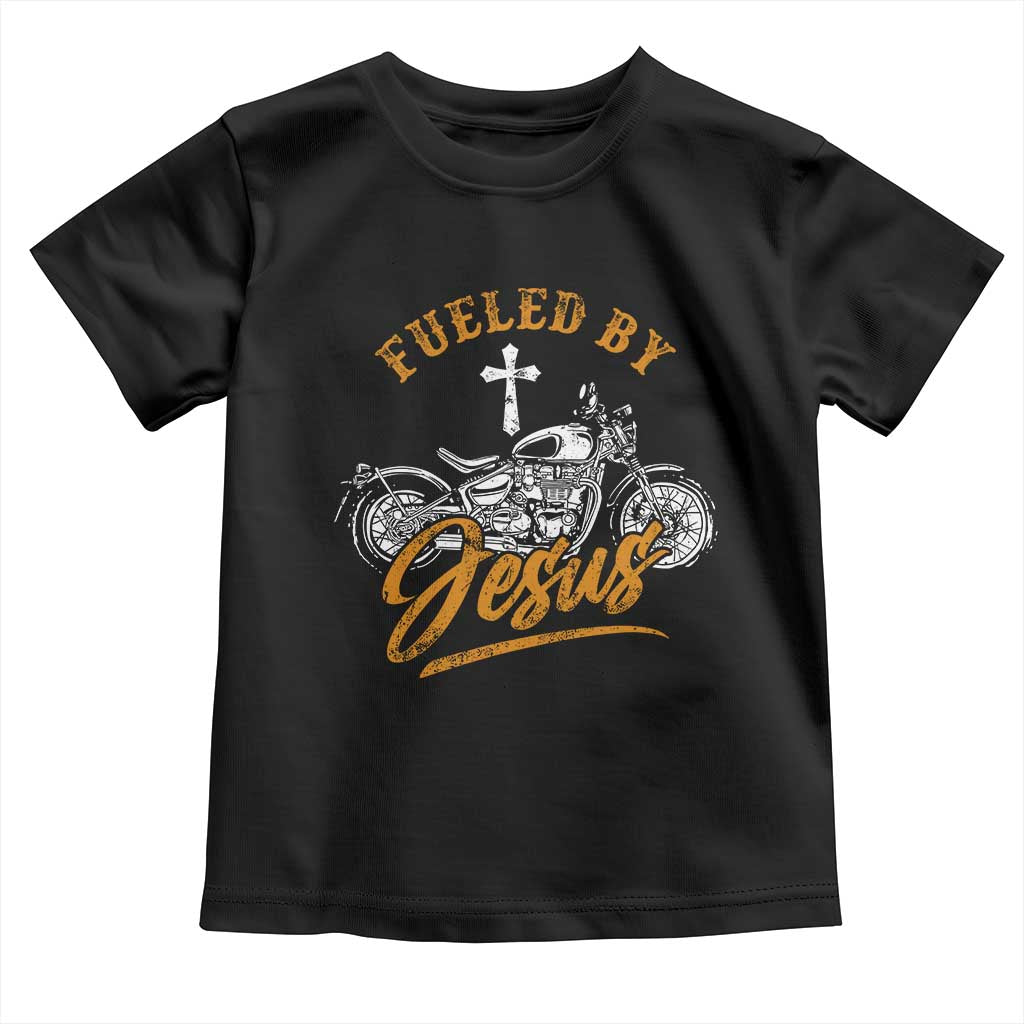 Motorcycle Rider Fueled By Jesus Toddler T Shirt