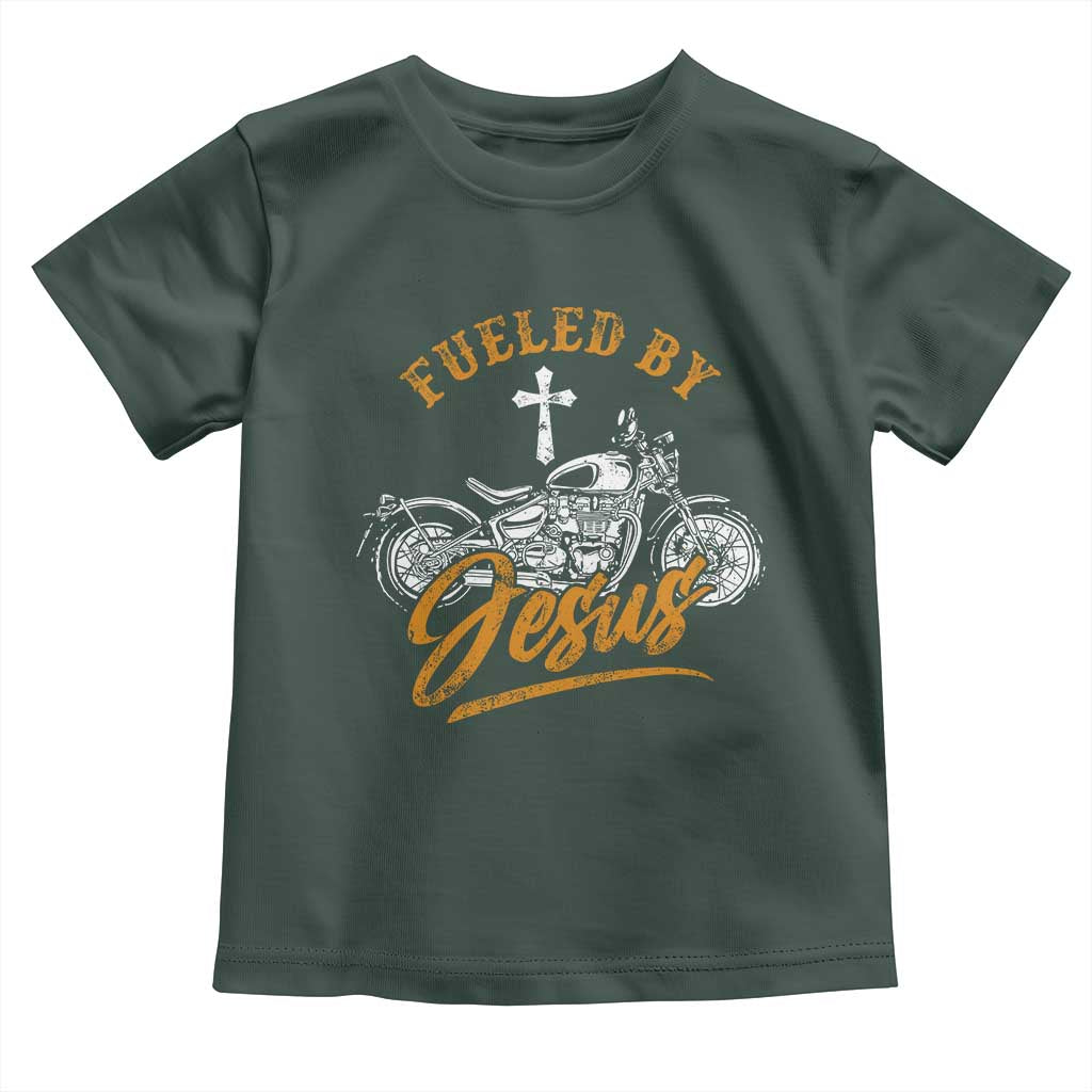 Motorcycle Rider Fueled By Jesus Toddler T Shirt