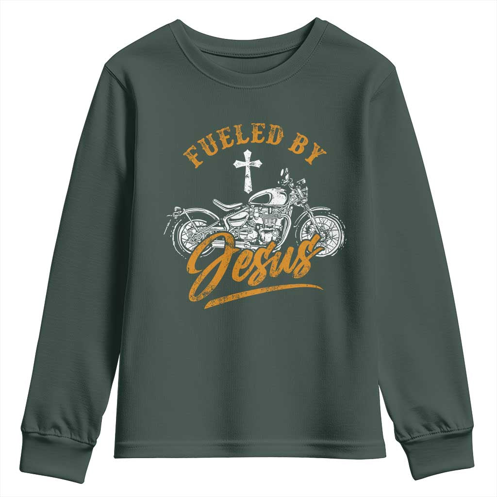 Motorcycle Rider Fueled By Jesus Youth Sweatshirt