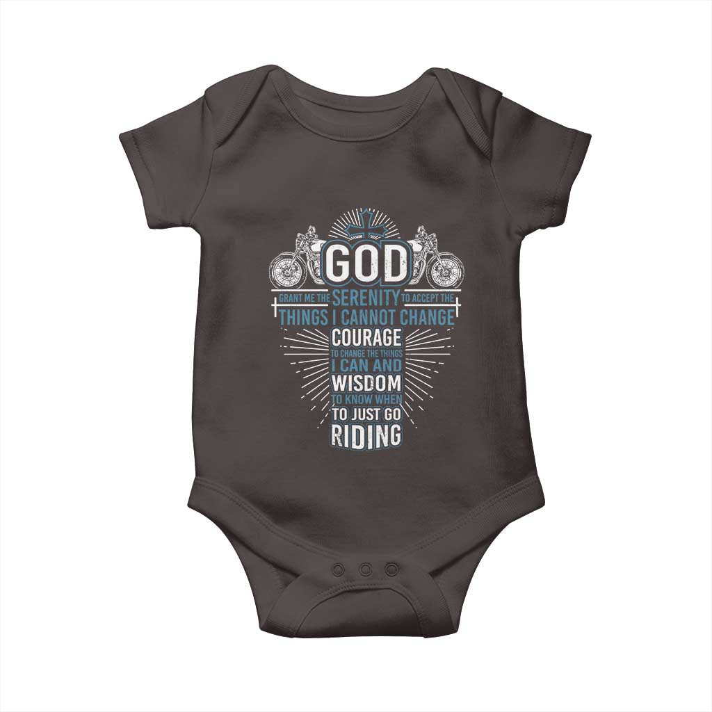 Christian Motorcycle Rider Baby Onesie God Grant Me The Serenity To Accept The Things I Cannot Change