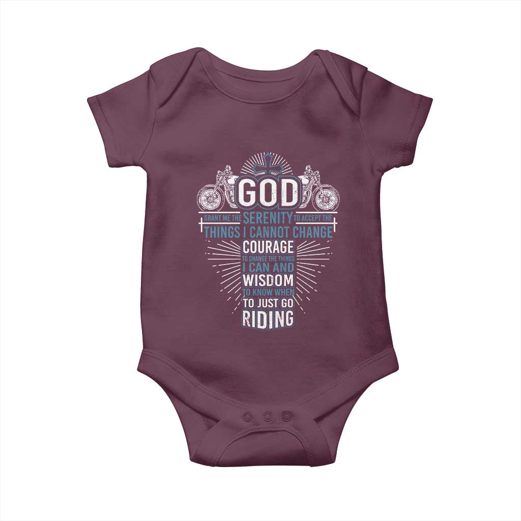 Christian Motorcycle Rider Baby Onesie God Grant Me The Serenity To Accept The Things I Cannot Change